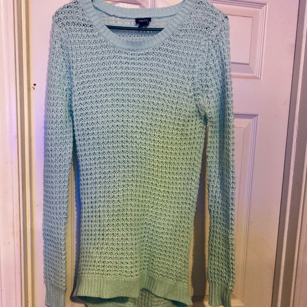 Rue21 medium turquoise knitted sweater